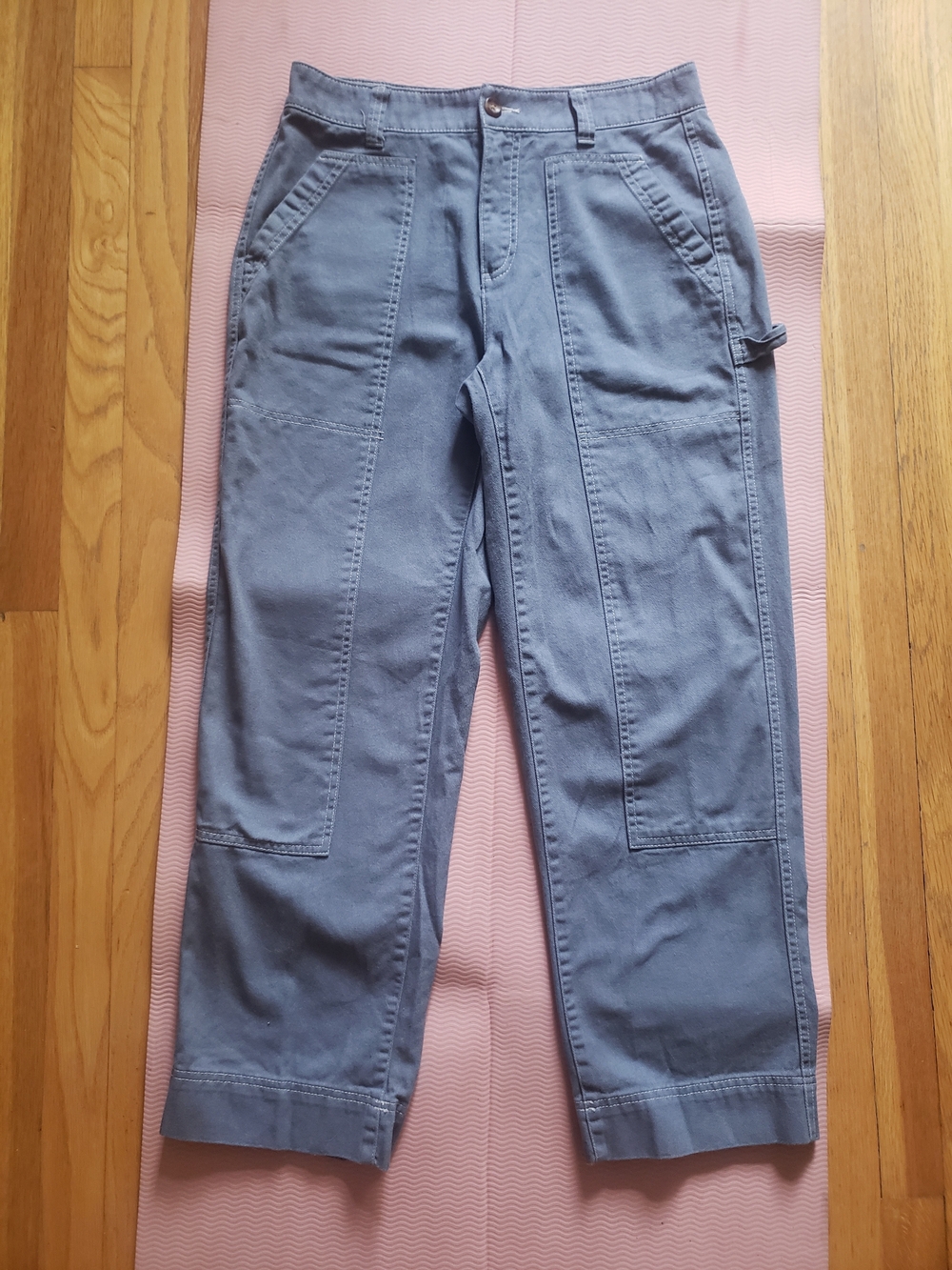 Old Navy High-Waisted Utility Cargo Pants Light Blue Size 8 Straight Leg